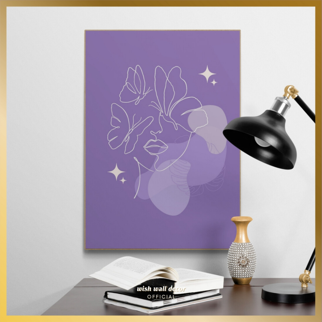 Pajangan Dinding Lilac 28x40 cm  - Hiasan Dinding Aesthetic - Dekorasi Interior Warna Pastel - Wall 