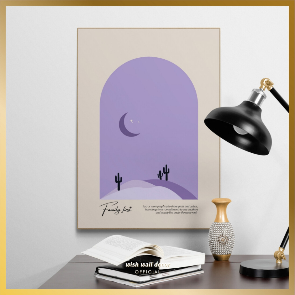 Hiasan Dinding Aesthetic 28x40 cm Pastel - Pajangan Dinding Warna Lilac - Dekorasi Ruangan Minimalis