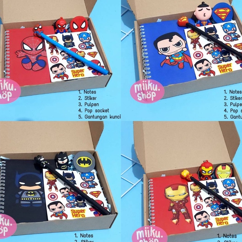 

Cepat HAMPERS GIFT BOX ANAK KARAKTER SPIDERMAN IRONMAN BATMAN SUPERMAN