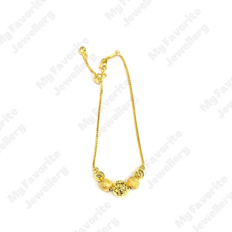 Gelang Serut Bola Candy Emas Asli Kadar 700