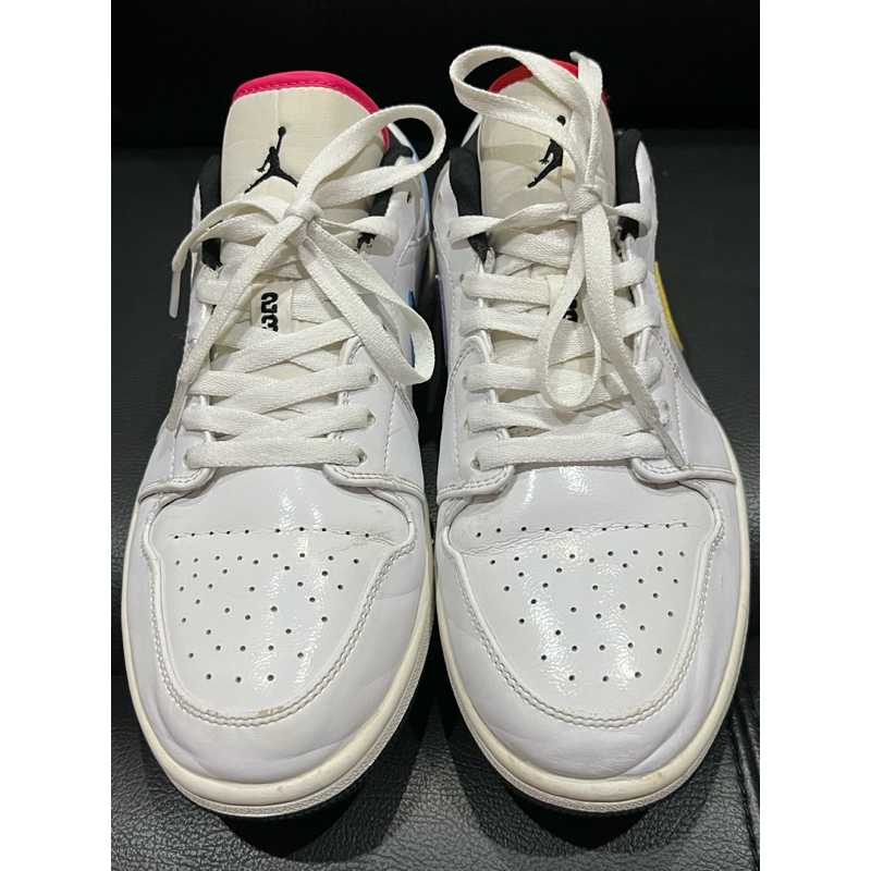 FOR SALE : RARE ITEM Preloved N I K E A.I.R Jordan 1 Low 'Multi-Color Swoosh'   Size : 45 / US : 11 