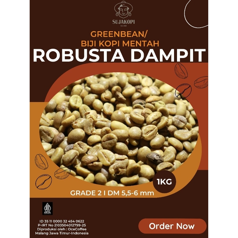 

Biji kopi mentah 1kg robusta dampit greenbean sujakopi grade asalan terlaris gratis kopi sachet sujakopi Size 5,5mm-7,5mm terbaik kopi hijau kopi mentah KA 13% non sortir