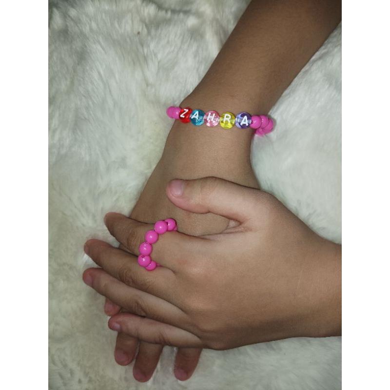 GELANG / CINCIN ANAK DAN BAYI MANIK REQUEST CUSTOM NAMA