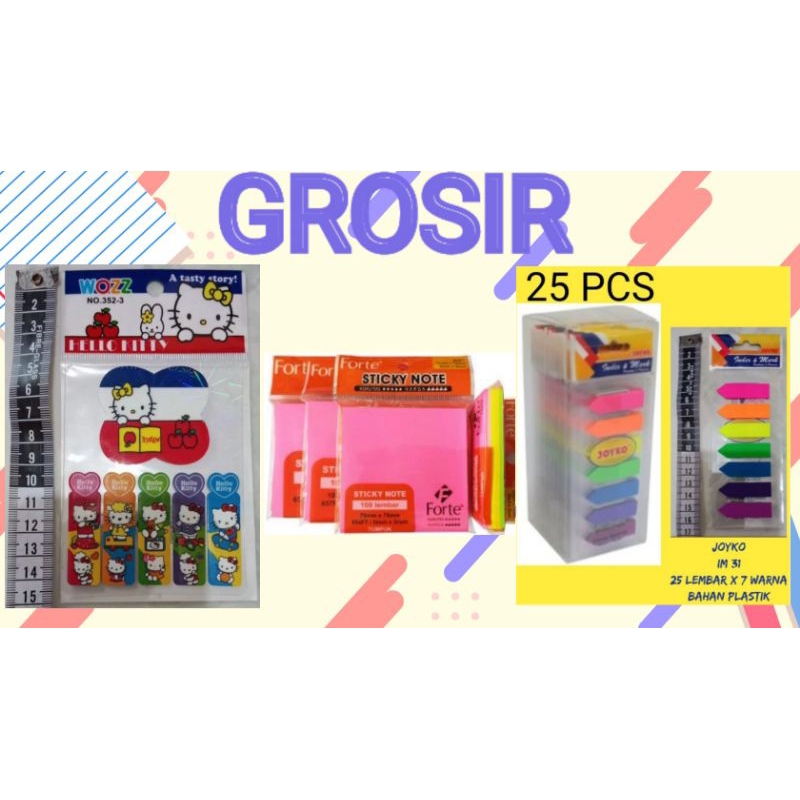 

GROSIR ATK LUSINAN 1 LUSIN 12 25 BUAH KERTAS STICKY NOTE MEMO NOTES PENANDA PEMBATAS LEM FORTE 75MM 3INCH 100 LEMBAR WARNA STABILO BAHAN PLASTIK BENTUK PANAH