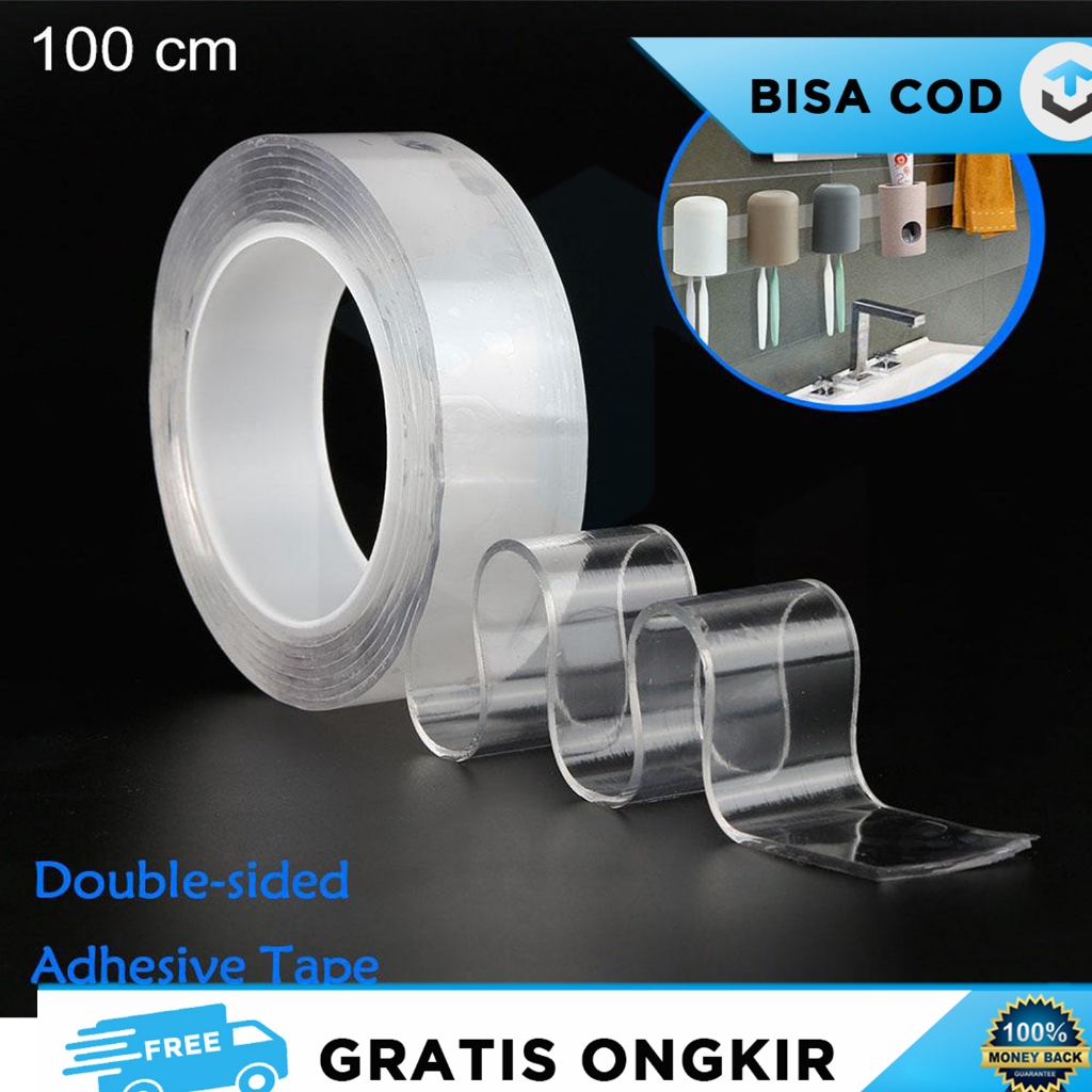 DOUBLE TIP SUPER LENGKET TEMBOK WALL STICKER DOUBLE PEREKAT BENING