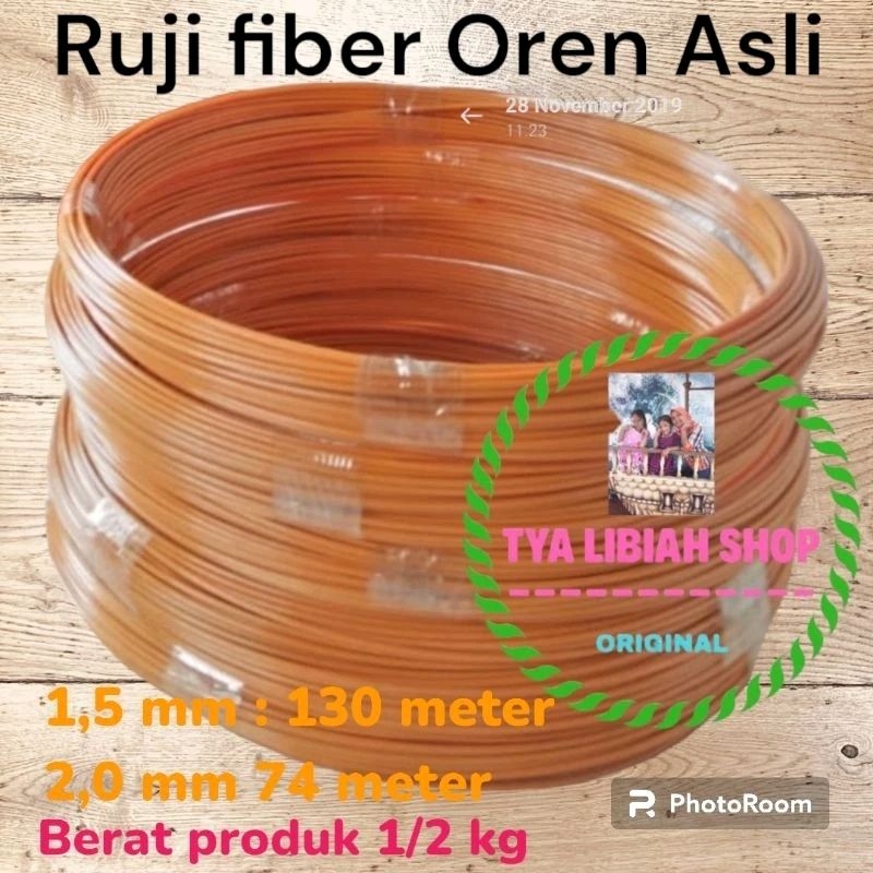 Ruji fiber 1,5mm 2mm warna Oren / Oranye/ Orange asli Ruji kandang/ sangkar  burung dll.