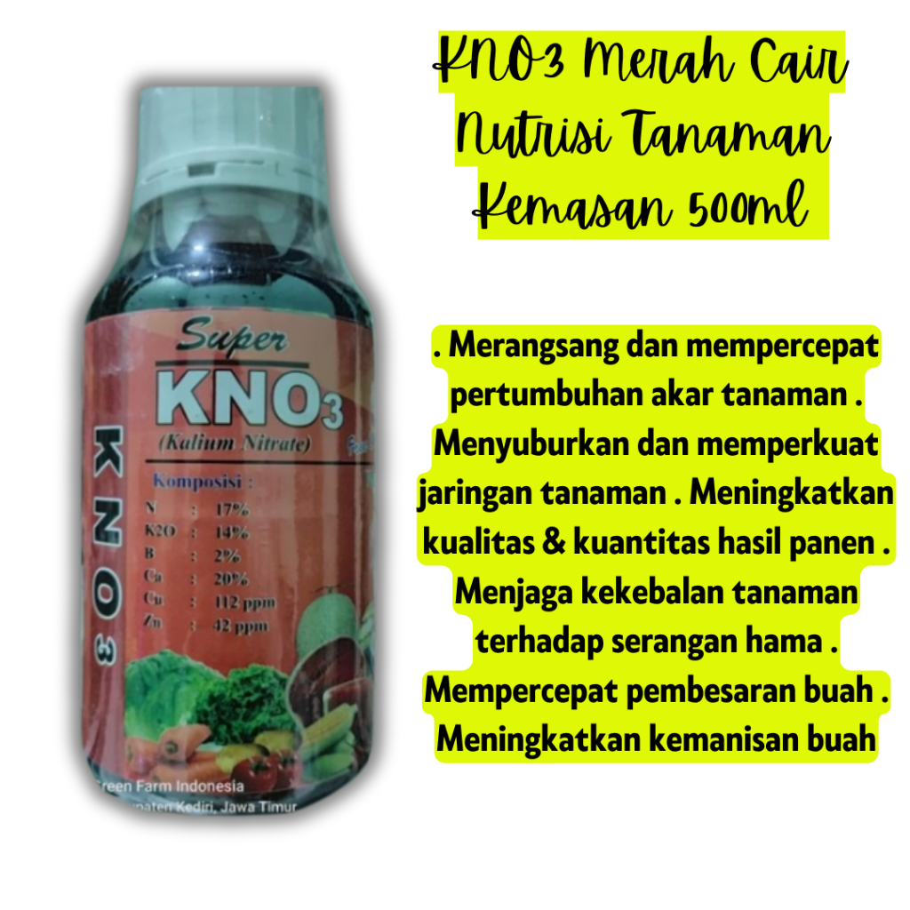 Kno3 Merah Cair Nutrisi Tanaman Kemasan 500ml KNO 3 Merah
