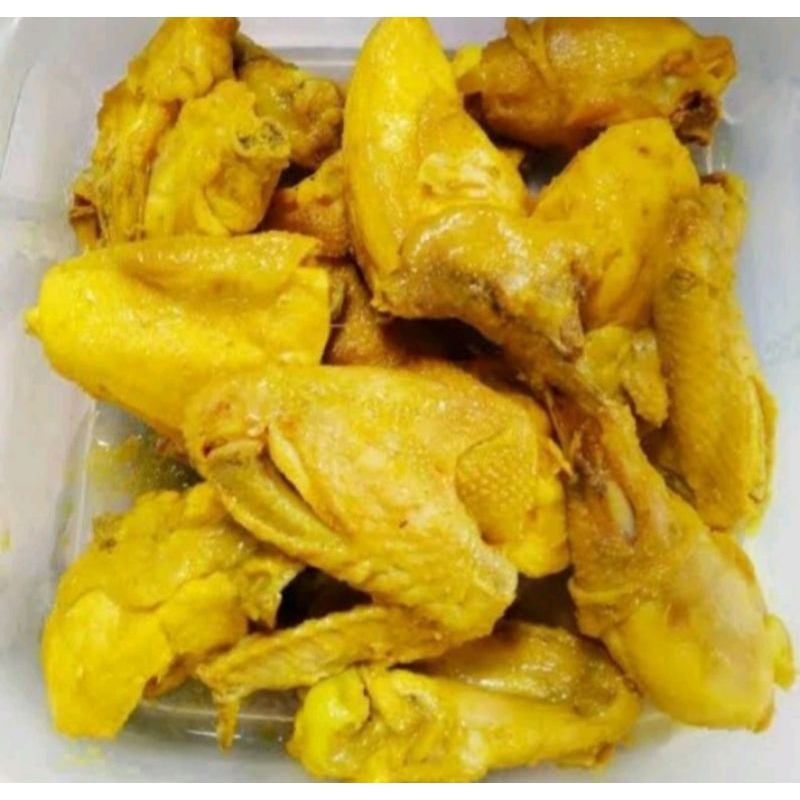 

ayam ungkep bumbu kuning langsung goreng atau bakar