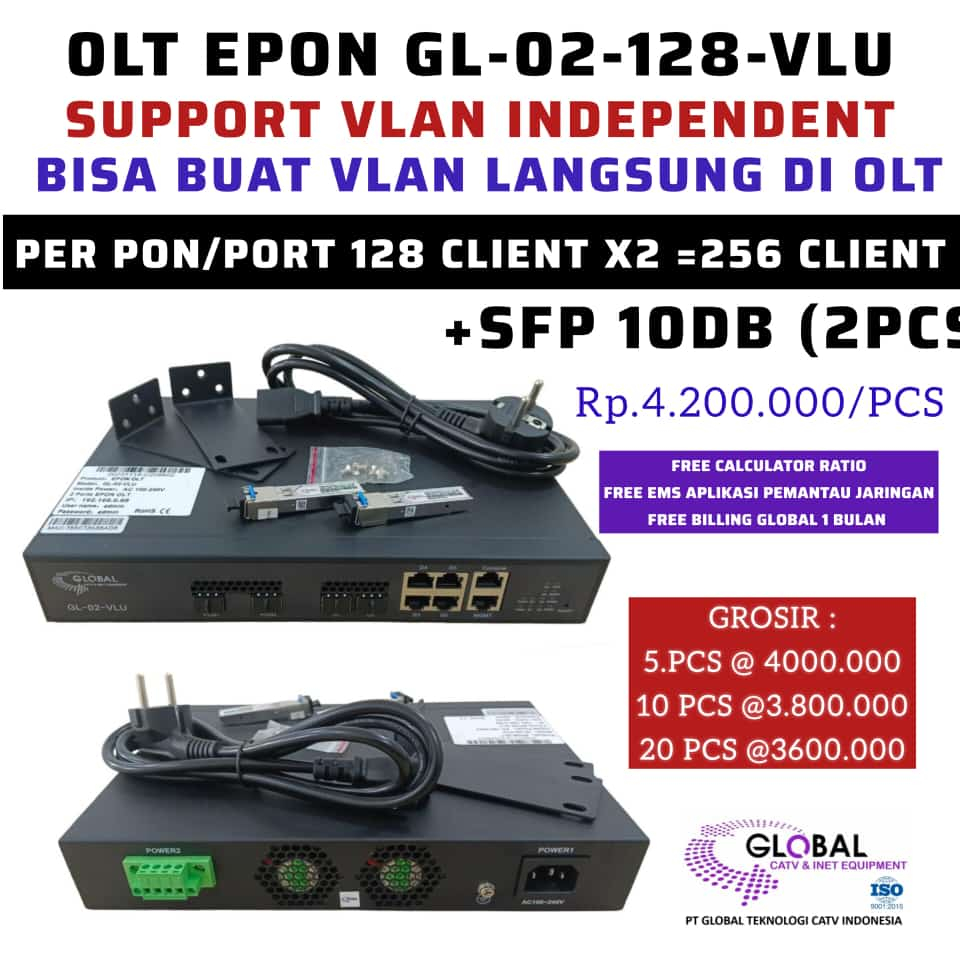 OLT EPON GLOBAL GL-02 128 VLU