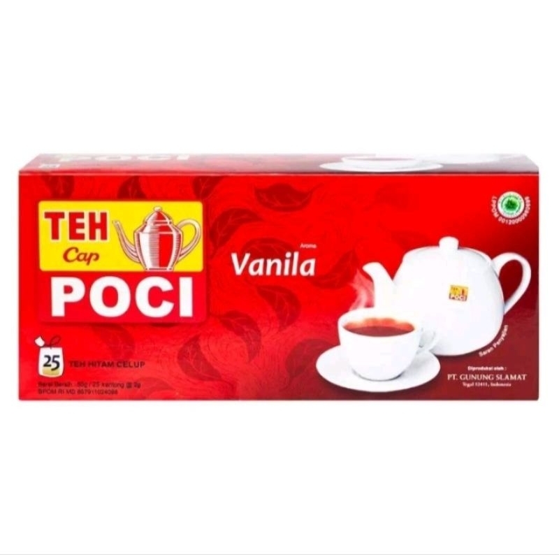 

Teh Celup Cap Poci Aroma Vanilla 50g isi 25 pcs