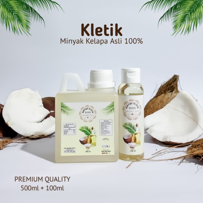 

[ ISI 2 ] Paket Combo Minyak Kelapa Asli 100% Asli Minyak Kletik 500ml + 100ml Minyak Kelapa Mama Yes hasil cipta bumi Bisa COD