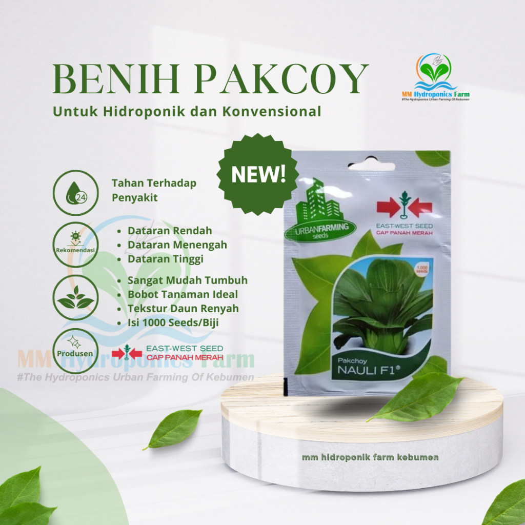 Benih Pakcoy Hidroponik 1000 butir - Benih Panah Merah