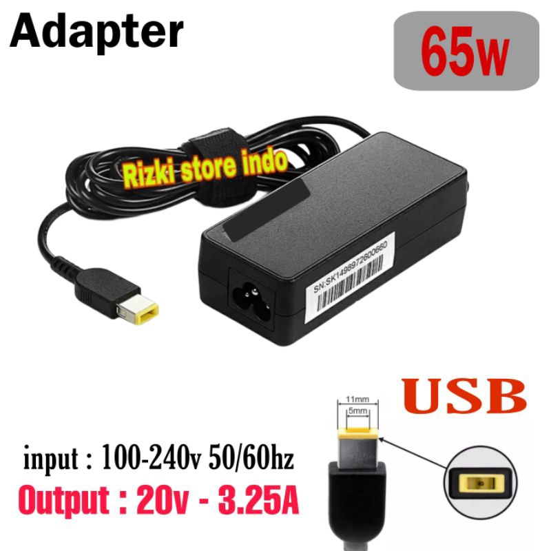 LENO - Adaptor Charger Laptop G40 G400 G400S G405 G4070 B4070 Thinkpad 20 v 3.25