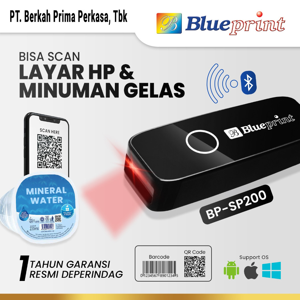 Mini Barcode Scanner portable/scanner barcode  2D SP200 BLUEPRINT - USB Bluetooth