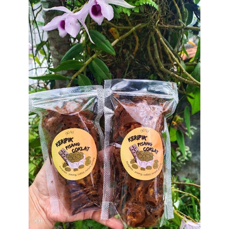 kripik pisang coklat lumer