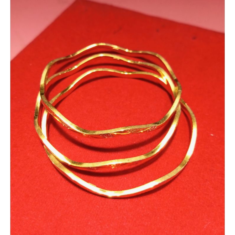 gelang keroncong dewasa 1 set isi 3 kadar emas 700%