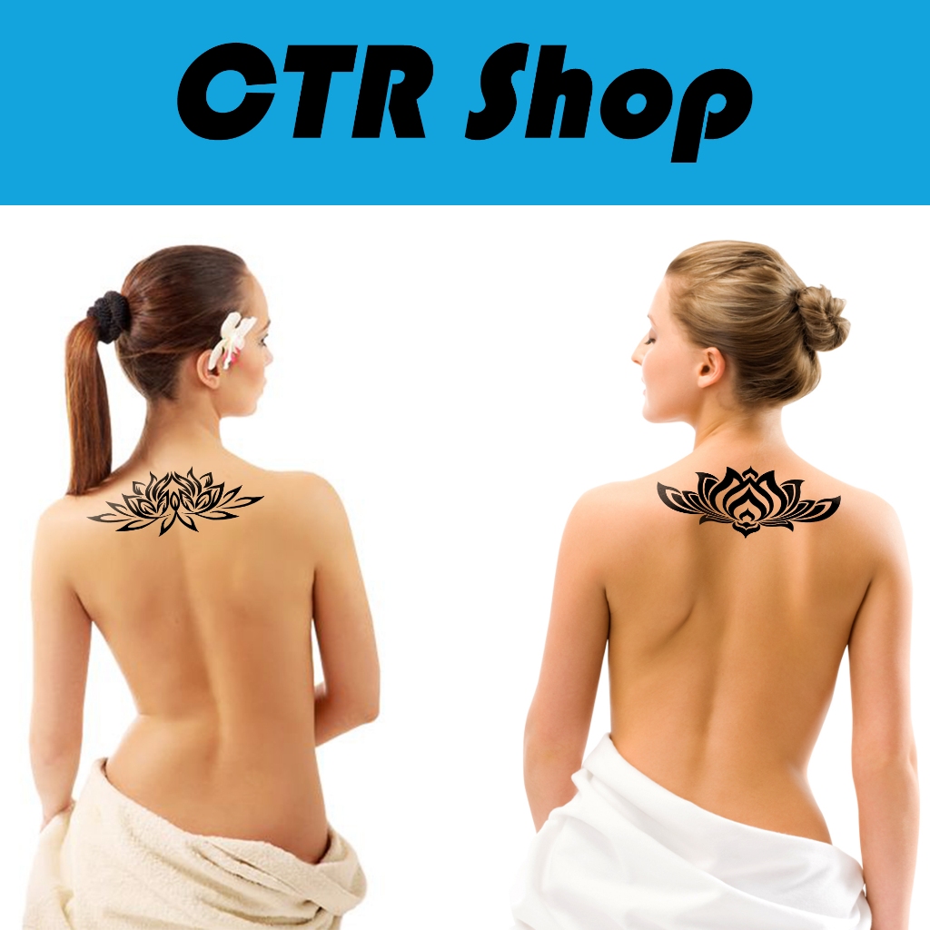 Tatto Temporer Tribal Bunga Dada dan Punggung | Tattoo Temporary Sticker | Bunga Tulip Tribal