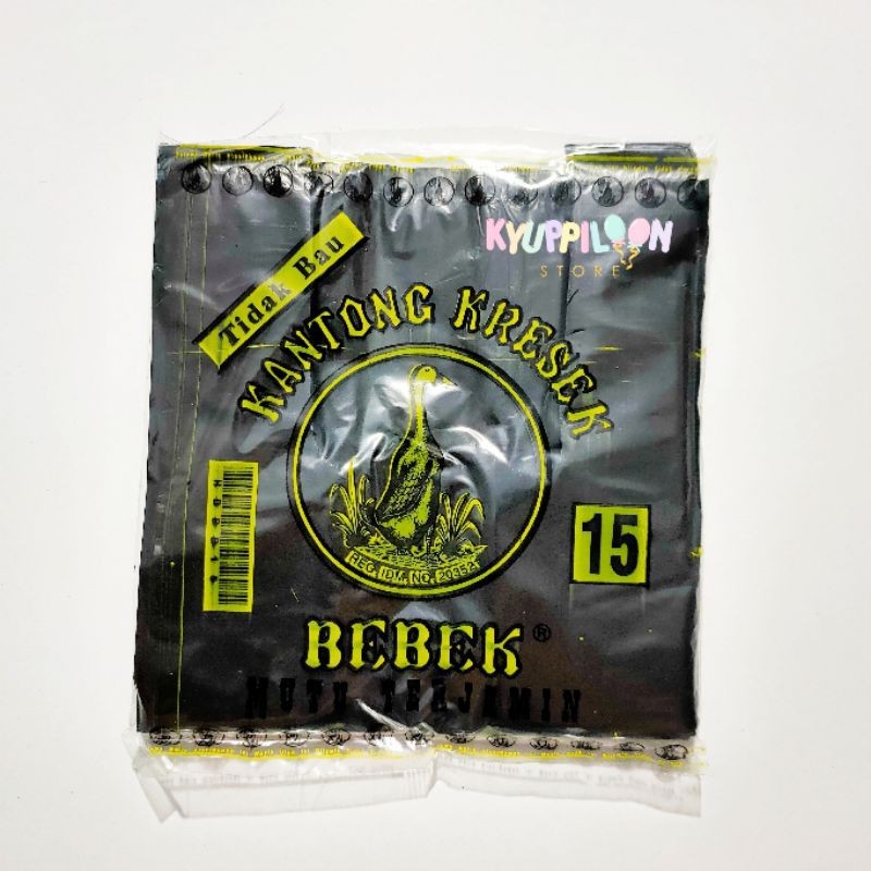 Kantong Plastik/Kantong Kresek/Kresek Hitam/Kresek Bebek Ukuran 15 (tidak bau)