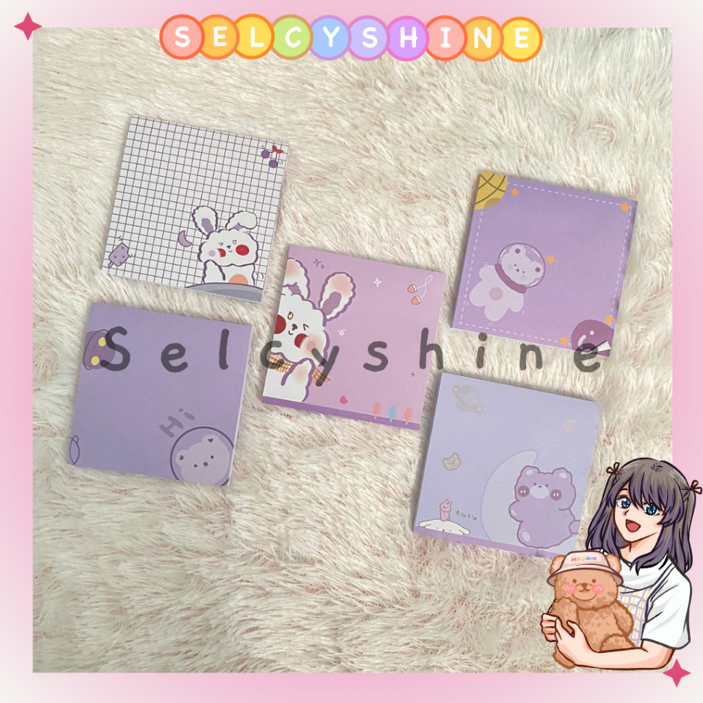 

[Selcyshine] 50 Lembar 8x8 Sticky Notes / Memopad / Memo Tempel / Memo Lucu Teddy Luar Angkasa Astronot / Catatan Tugas Sekolah / Kertas Tempel