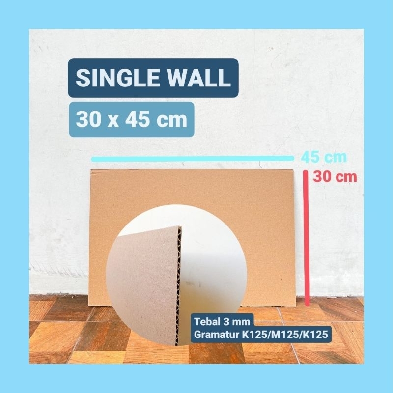 

kardus lembaran single wall 30 x 45 cm, tebal 3mm, karton sheet packing