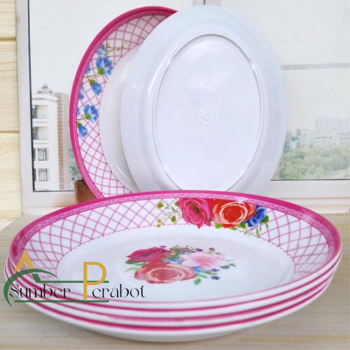 PROMO PAKET 1 LUSIN PIRING SAJI BESAR MELAMIN ASLI BPA FREE