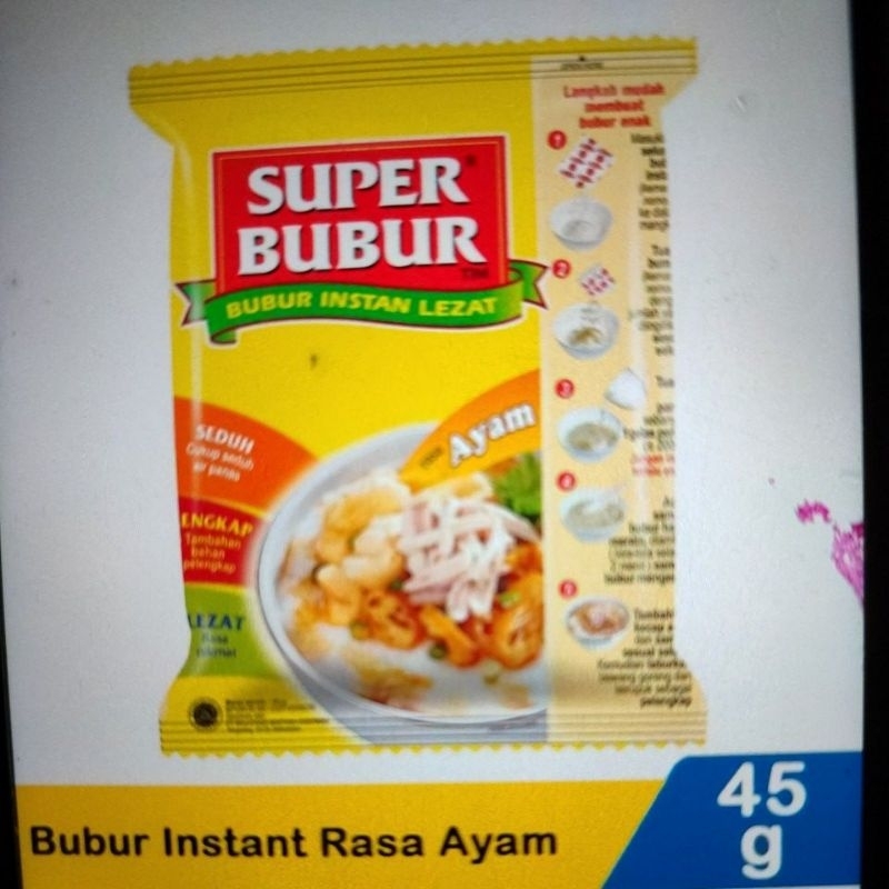 

super bubur instant bergizi ayam 45gr