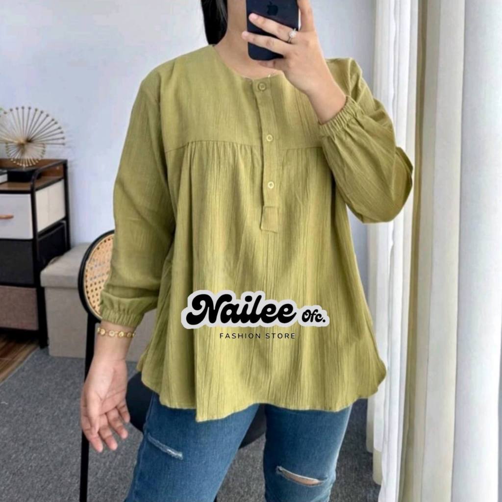 Sorain Rayon Crinkle / Kringkel Blouse Bahan Premium