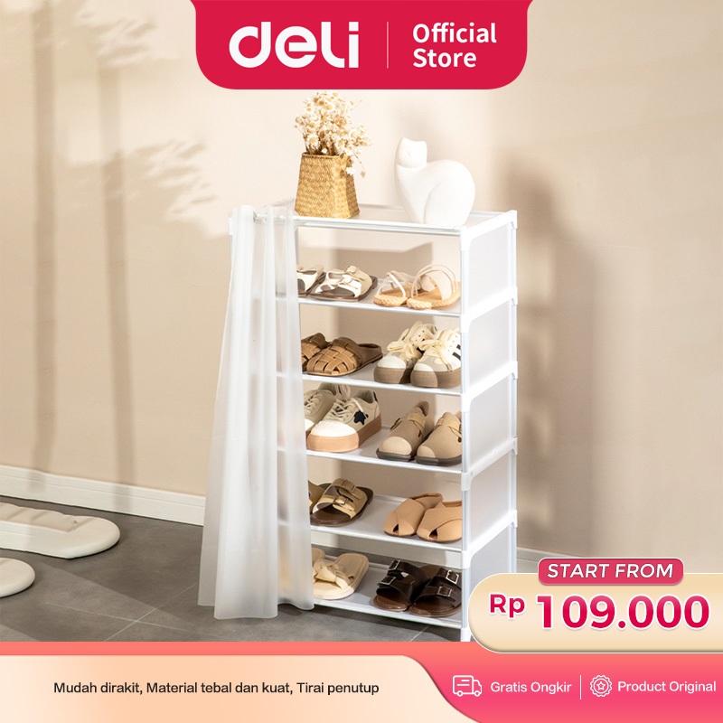 Vusign Rak Sepatu Tertutup / Shoe Rack 5 Tingkat Desain Minimalis VS79X