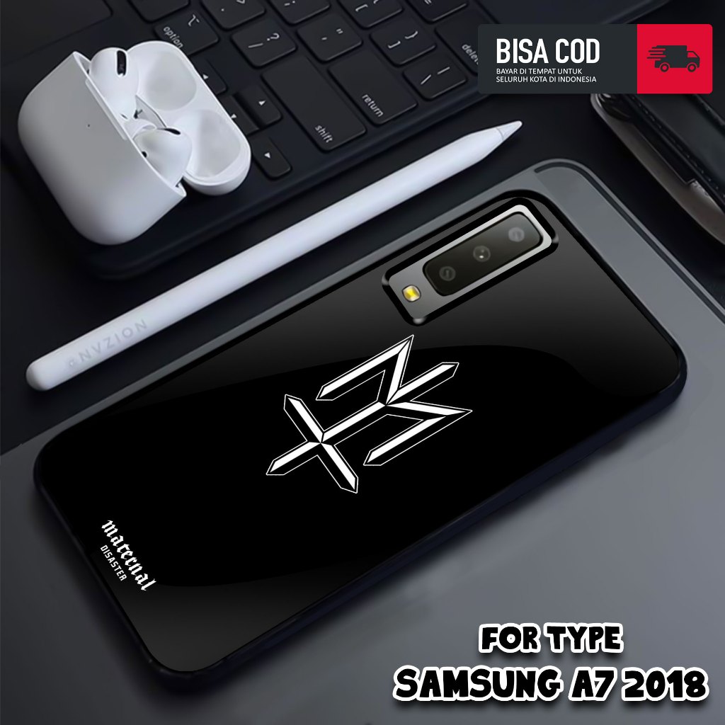 Case SAMSUNG A7 2018 - Casing SAMSUNG A7 2018 - MOTIF BRAND - Hardcase Premium Glossy - Casing - Sil