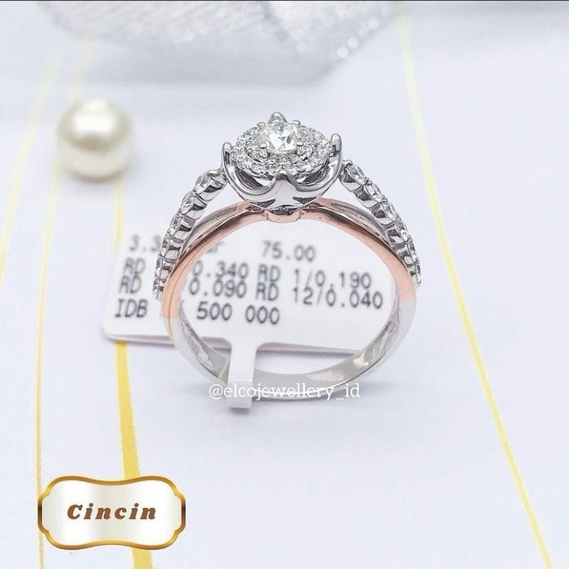 Elco Jewellery - Cincin Berlian Eropa F Vvs | CBRE-03586SH Berkualitas dan Bergaransi