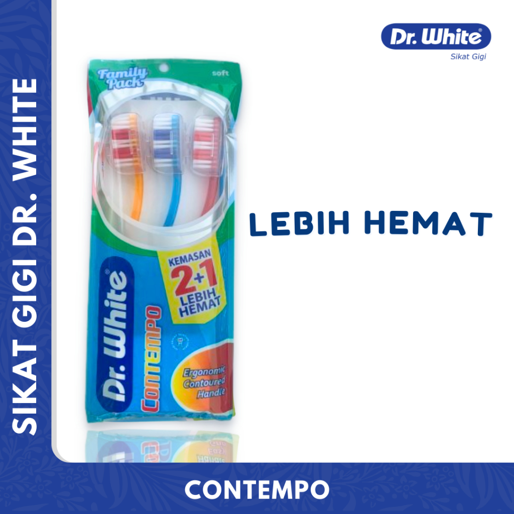 SIKAT GIGI DR. WHITE : CONTEMPO FAMILY PACK Isi 3 pcs