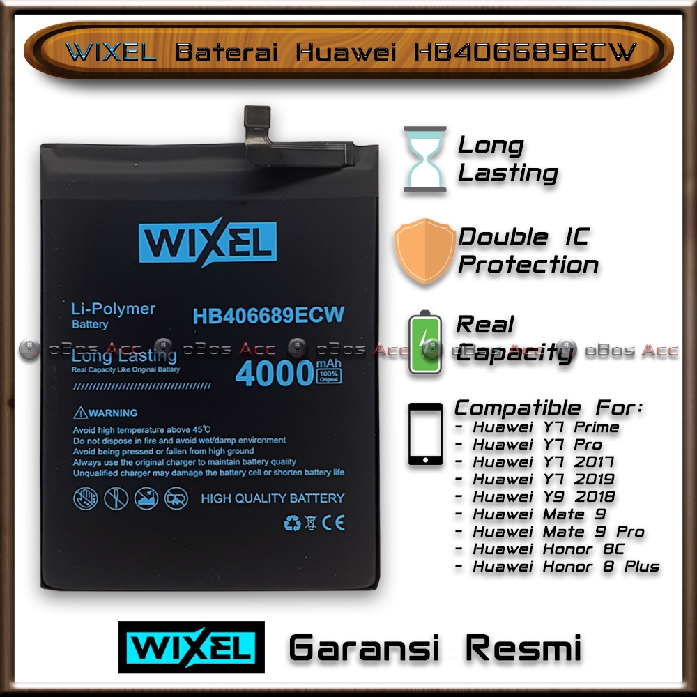 WIXEL Baterai Huawei Y7 Prime / Y7 Pro / Y7 2017 / Y7 2019 HB406689ECW Double Power Batre HP Origina