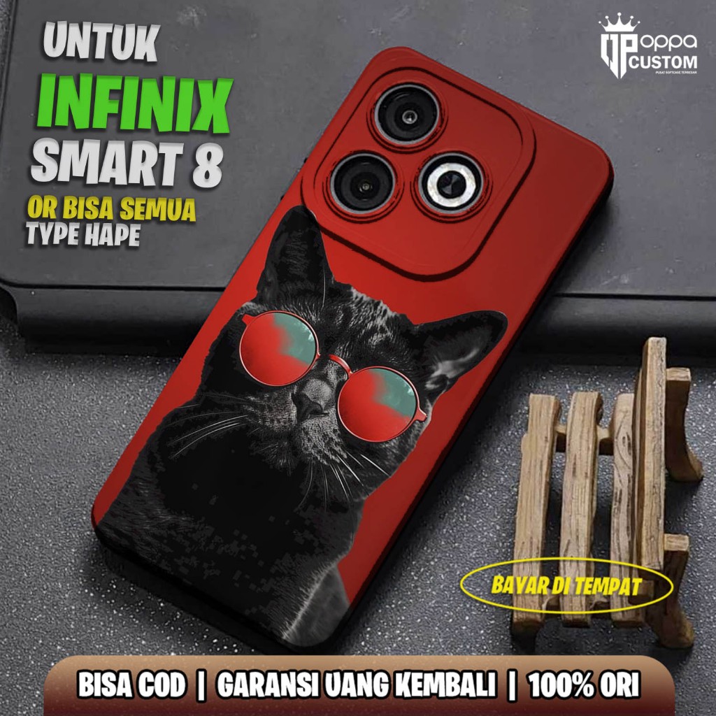 Softcase Hp INFINIX SMART 8 Case INFINIX SMART 8 Terbaru Fashion Case [ KUCING  ] Casing INFINIX SMA