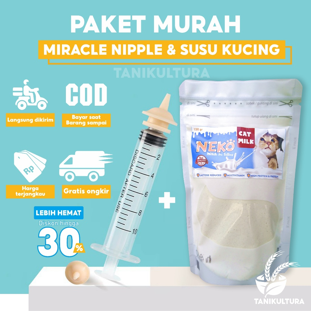 Dot dan Susu Kucing Baru Lahir 0 12 Bulan Dot Kucing Miracle Nipple 5ml + Nipple Susu Anak Kucing Su