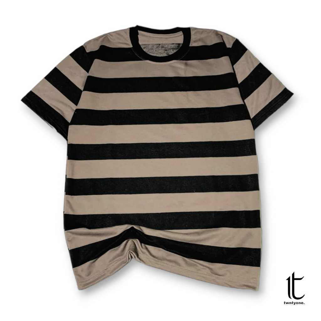 twentyone T-Shirt Kaos Stripe Pria / T-Shirt katun / Kaos Salur Pria Dan Wanita