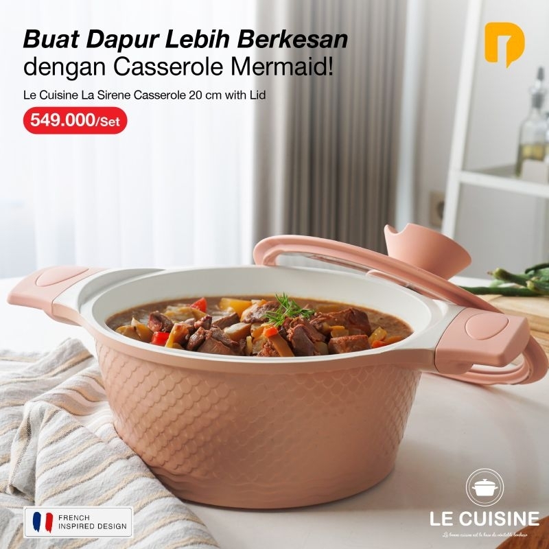 Le Cuisine La Sirene Casserole 20 cm with Lid / Panci