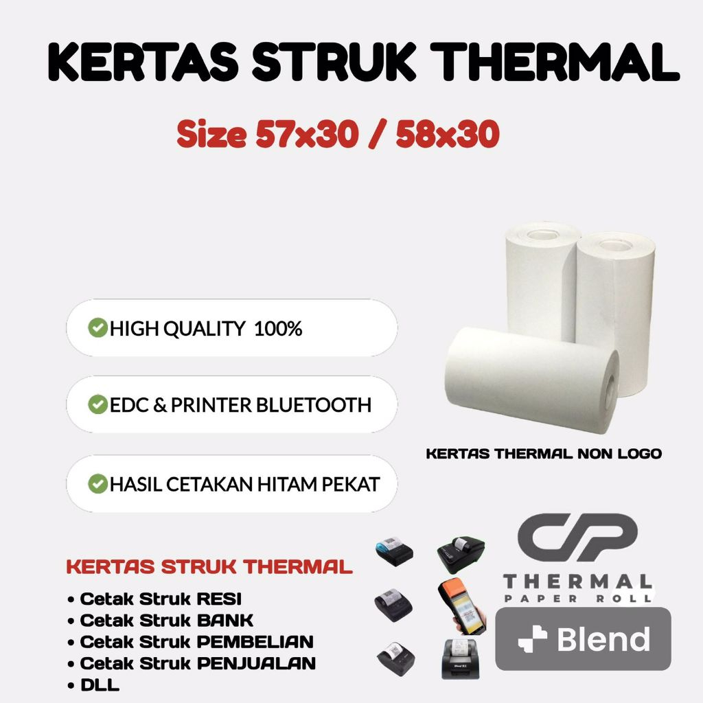 

Kertas Thermal Edc Polos Per 1 Roll Kertas Thermal Berkualitas Dan Terbaik Cp Thermal Paper Roll
