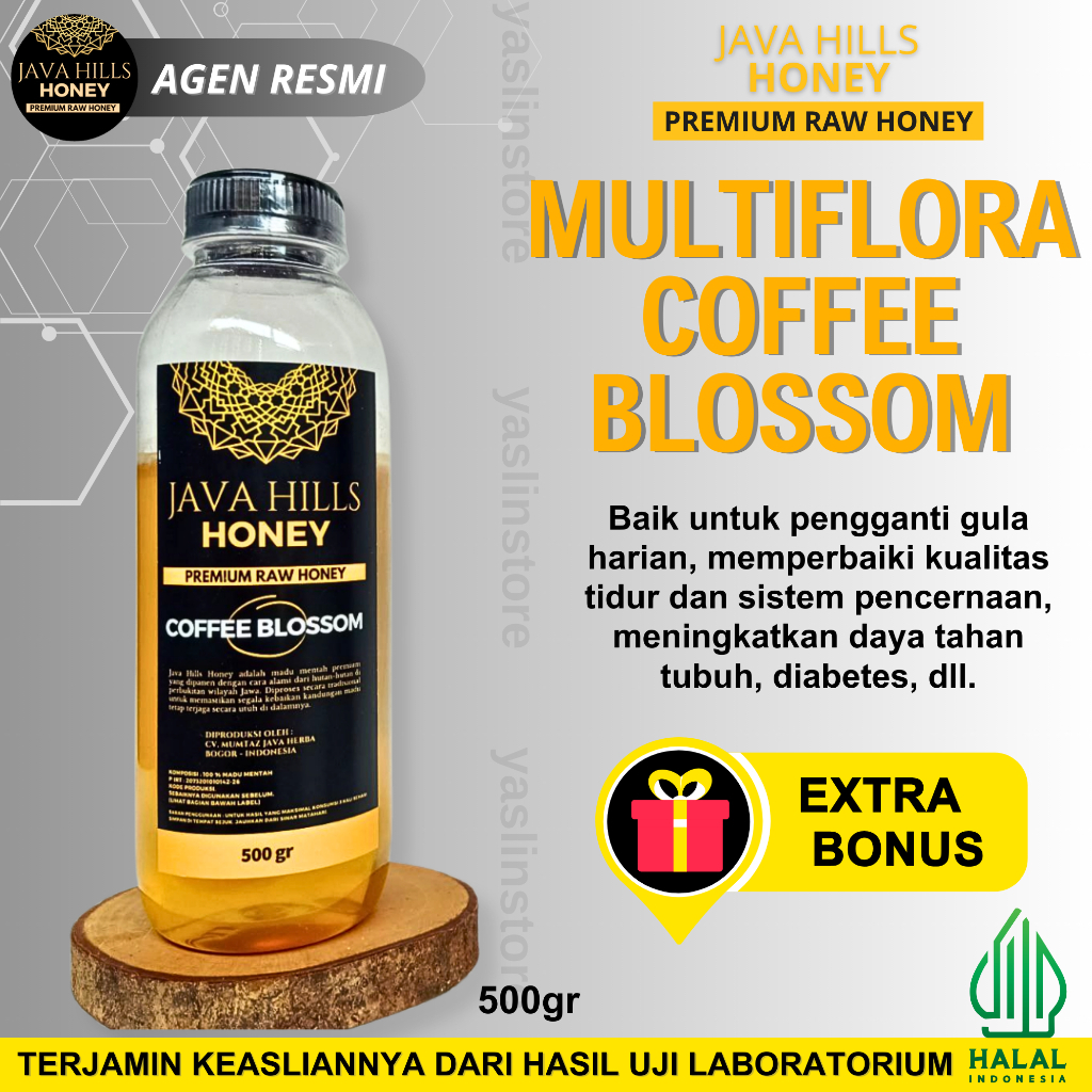 

MADU MURNI ASLI MULTIFLORA COFFE BLOSSOM 100% PREMIUM JAVA HILLS HONEY 500gram