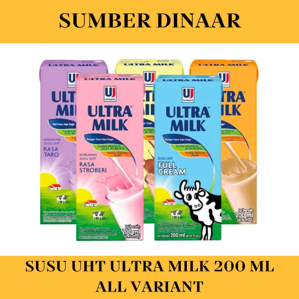 

Susu UHT Susu Ultra Milk 200 mL Susu Coklat Stroberi Taro Caramel Full Cream