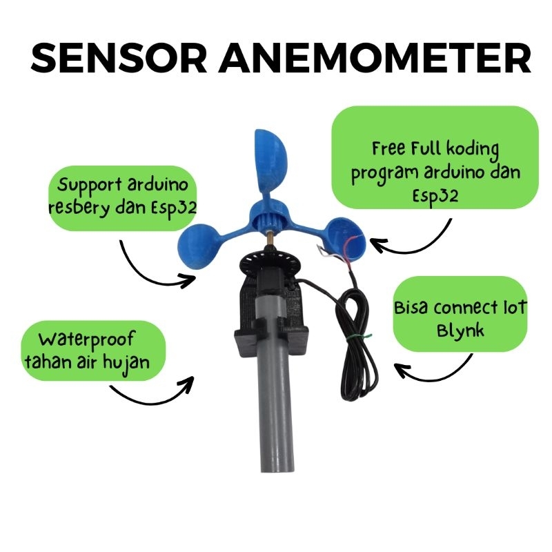 Sensor Anemometer Support Arduino Esp32