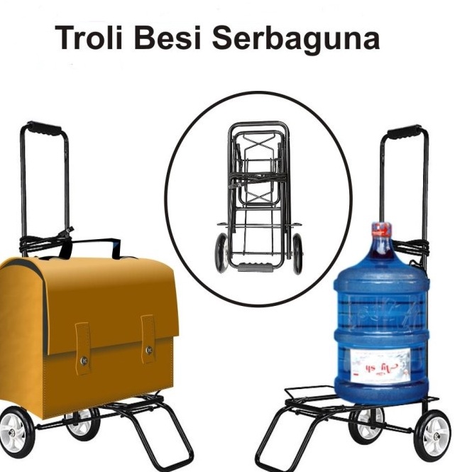 Subsidi IKILOSHOP Bahan Besi Trolley Troli Troly Aqua Galon Air Lipat Galon Tabung Gas Serbaguna