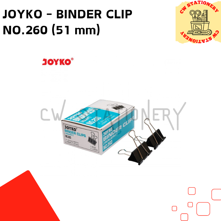 

Joyko - Binder Clip / Klip Hitam / Penjepit Kertas no. 260 (51 mm)