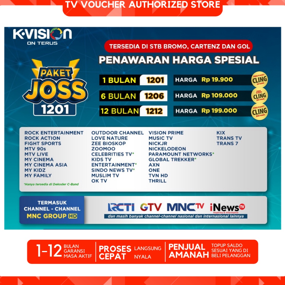 ESh Paket JOSS K VISION 3 Hari18 Hari Paket Anak KVision  Stock Banyak