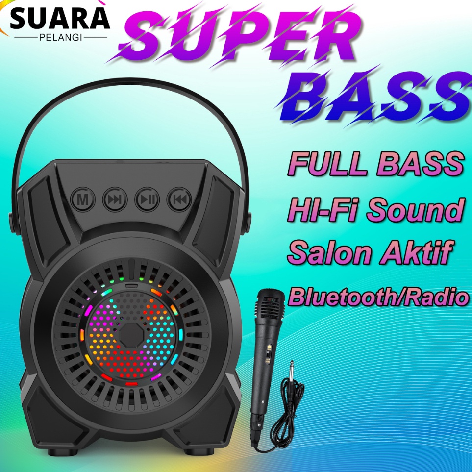 PRO BASS Speaker Bluetooth Karaoke Super Bass Robot jbl Original Aktif Portabel Mini Music Box Full 