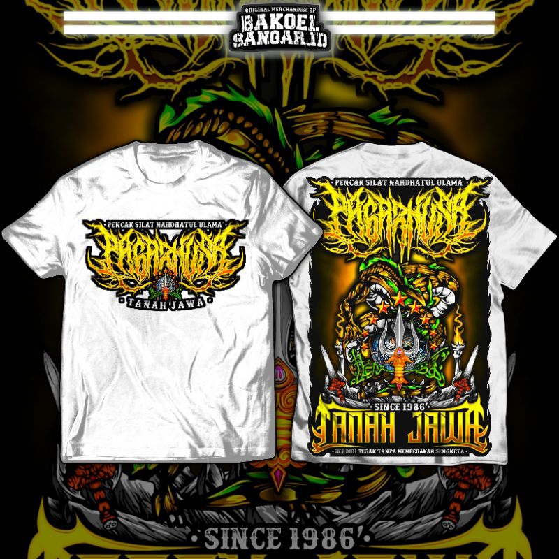 Kaos Pagar Nusa TANAH JAWA ( A2 FULL PUNGGUNG ) Seri Putih Kaos Pagar Nusa Terbaru Kaos Pagar Nusa L