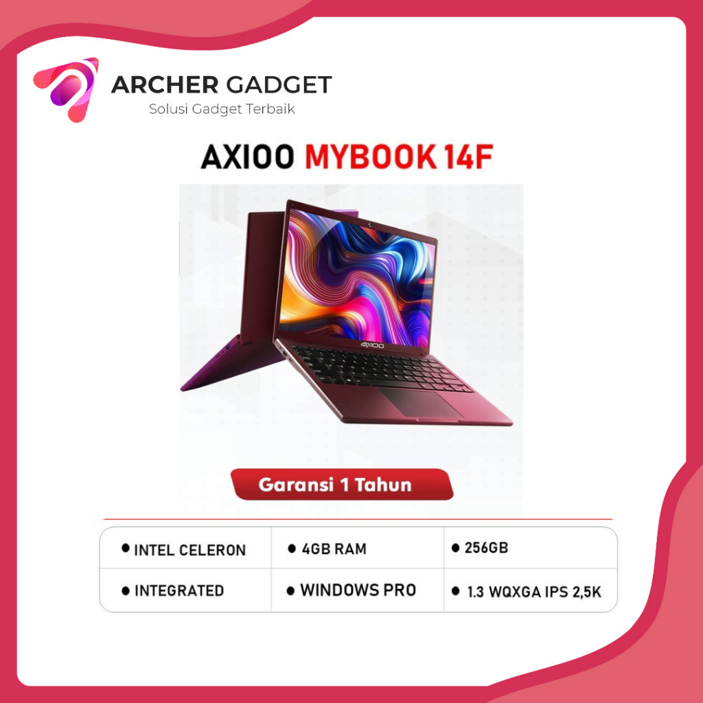 Axioo Laptop MyBook 14F Celeron 4GB 256GB W10Pro