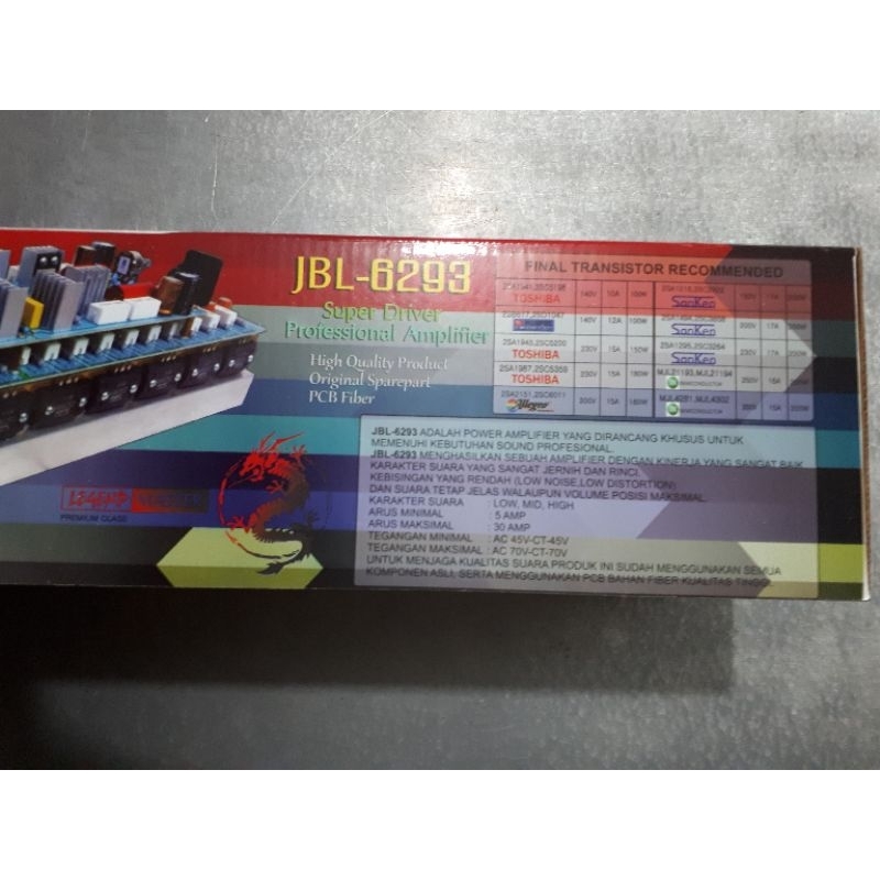 HIGH DEFINITION SUPER POWER AMPLIFIER SUBWOOFER JBL-6293 SANKEN 2000WATT MONO