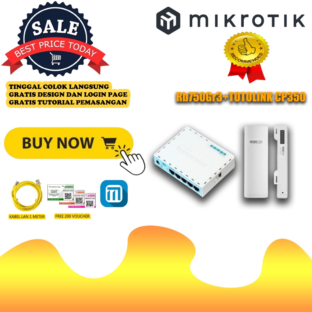 Usaha Voucher Mikrotik Rb750Gr3+TOTOLINK CP350 Full Setting