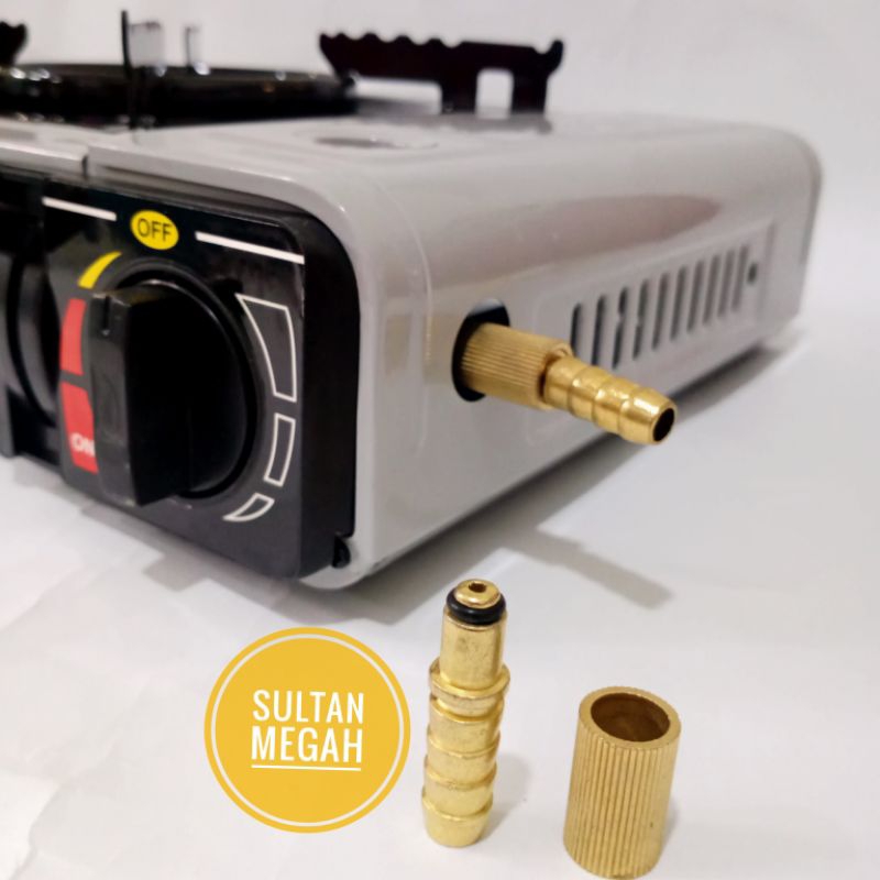 NEPLE SAMBUNGAN KOMPOR GAS PORTABEL DARI SELANG KE TABUNG GAS