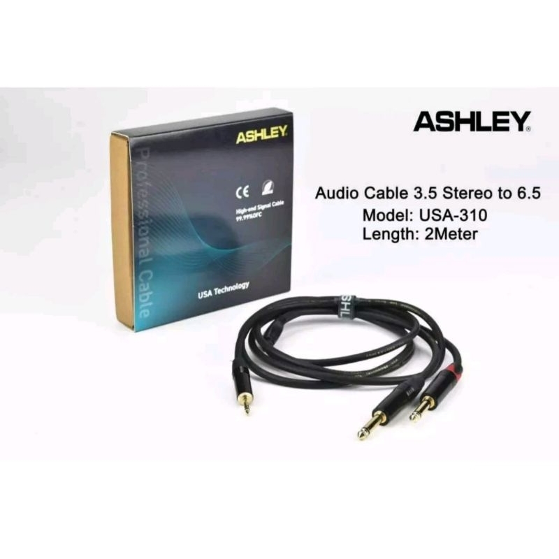 Termurah Kabel Audio Ahsley Jack Akai stereo to jack aux 3,5 panjang 2m